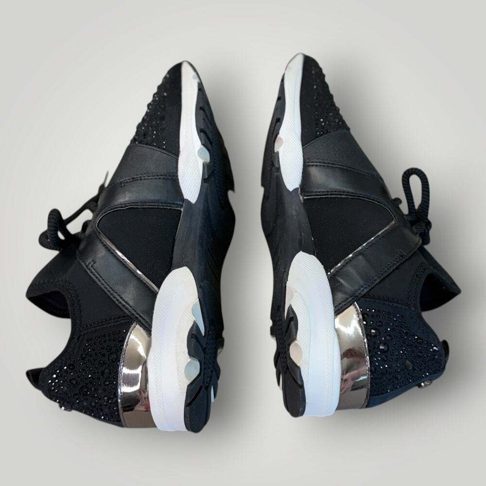 Carvela Lament Bling Black Fashion Sneaker Shoes US 10 EU 41 Rhinestone Studs - Picture 5 of 10
